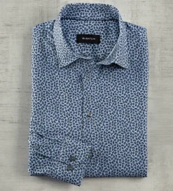 Bugatchi Mini Paisley Long Sleeve Knit Shirt- Long Sleeve Sport Shirts