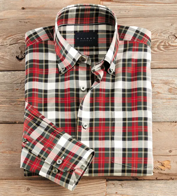 Calder Carmel Long Sleeve Plaid Button Down Shirt- Long Sleeve Sport Shirts