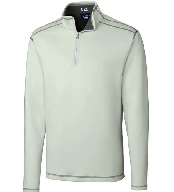 Cutter u0026 Buck Cutter & Buck Evergreen Reversible Overknit Quarter-Zip Pullover- Pullovers & Layers