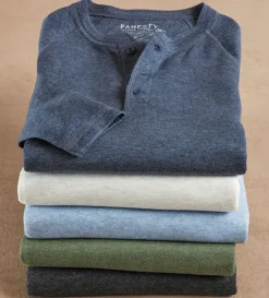 Faherty Cloud Henley- Polos & Knits