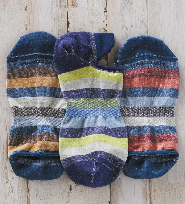 Marcoliani Invisible Touch Striped Sneaker Socks- Socks