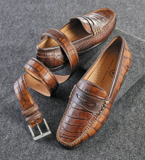Martin Dingman Bill Alligator-Grain Belt- Belts