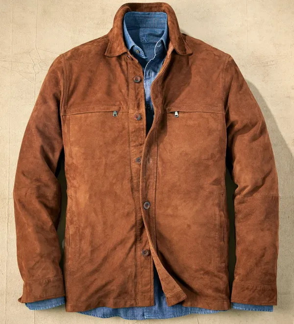 Patrick James Anthony Suede Shirt Jacket- Leather & Suede