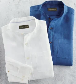 Patrick James Banded Collar Shirt- Long Sleeve Sport Shirts