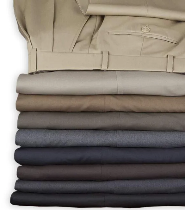 Patrick James Gabardine Double-Pleat Slacks- Dress Pants
