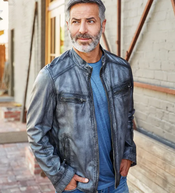 Patrick James Lambskin Blouson Jacket- Leather & Suede