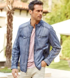Patrick James Lambskin Blouson Jacket- Leather & Suede