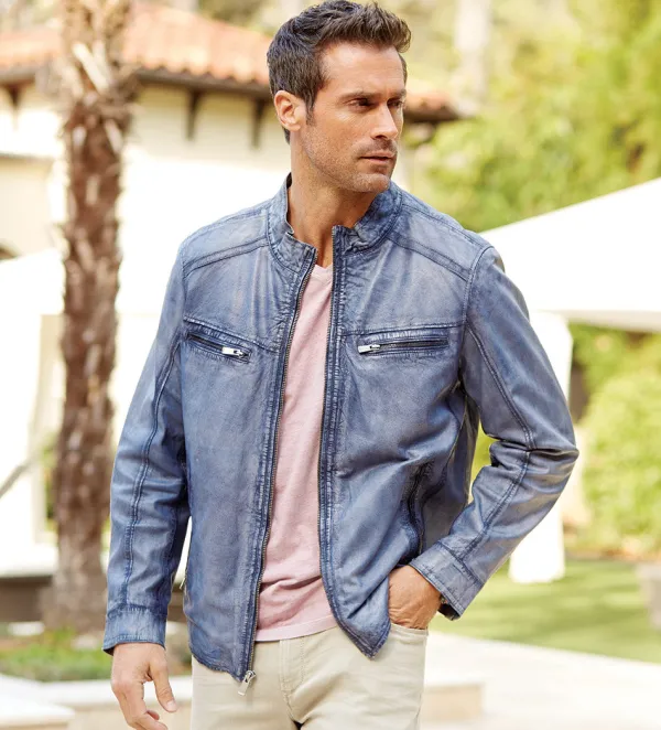 Patrick James Lambskin Blouson Jacket- Leather & Suede
