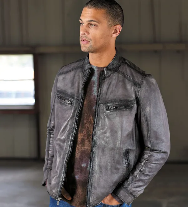 Patrick James Lambskin Blouson Jacket- Leather & Suede