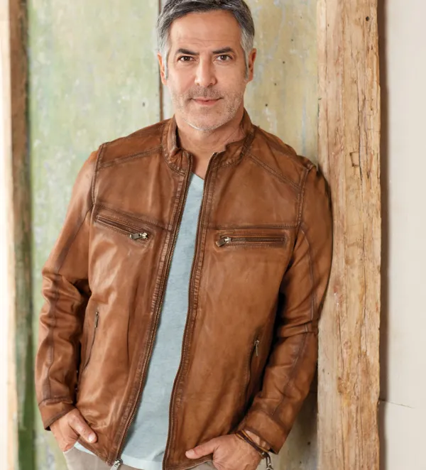Patrick James Lambskin Blouson Jacket- Leather & Suede