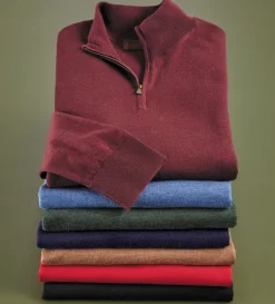 Patrick James Merino Quarter Zip Long Sleeve- Pullovers & Layers