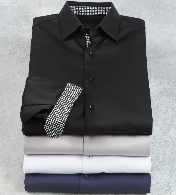 Patrick James Solid Sateen Shirt- Long Sleeve Sport Shirts