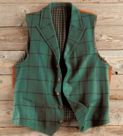 Patrick James Windowpane Merino Vest- Vests