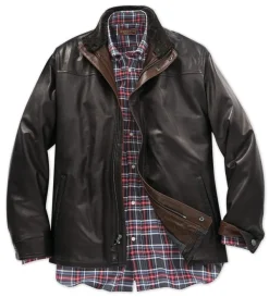 Remy Leather Three-Quarter Length Jacket- Leather & Suede