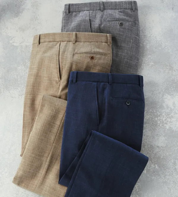 Reserve Linen-Look Slacks- Dress Pants