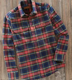 Reserve Plaid Flannel Long Sleeve Sport Shirt- Long Sleeve Sport Shirts