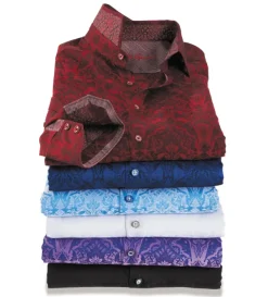 Robert Graham Highland Long Sleeve Jacquard Shirt- Long Sleeve Sport Shirts
