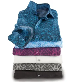 Robert Graham Highland Long Sleeve Jacquard Shirt- Long Sleeve Sport Shirts