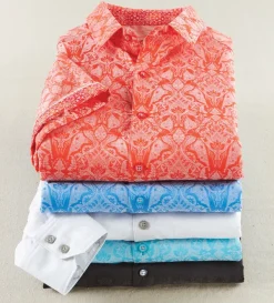 Robert Graham Highland Long Sleeve Jacquard Shirt- Long Sleeve Sport Shirts