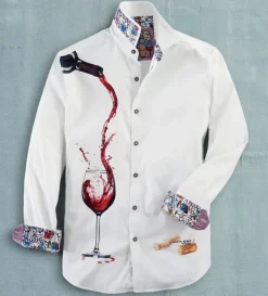 Robert Graham Pinot Noir Pour Long Sleeve Sport Shirt- Long Sleeve Sport Shirts