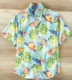 Tommy Bahama Fiesta Keys Silk Short Sleeve Sport Shirt- Short Sleeve Sport Shirts