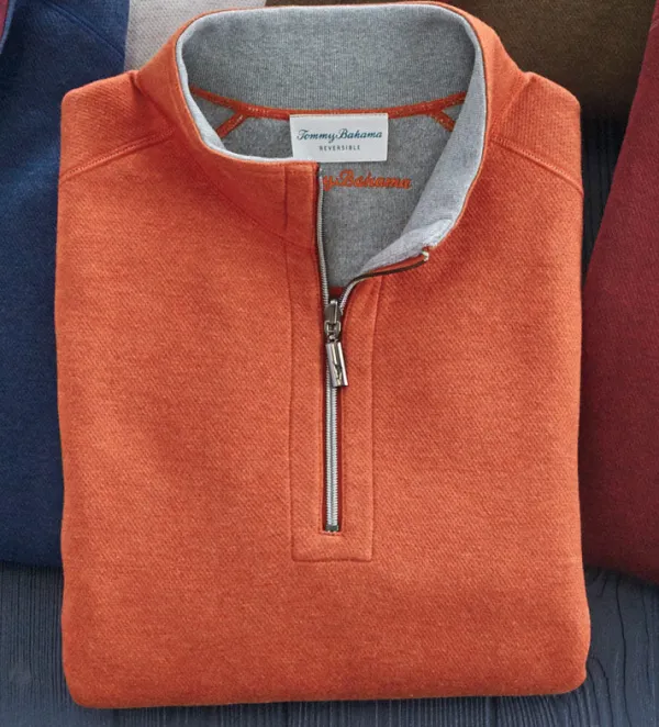 Tommy Bahama Flipshore Reversible Half-Zip Pullover- Pullovers & Layers