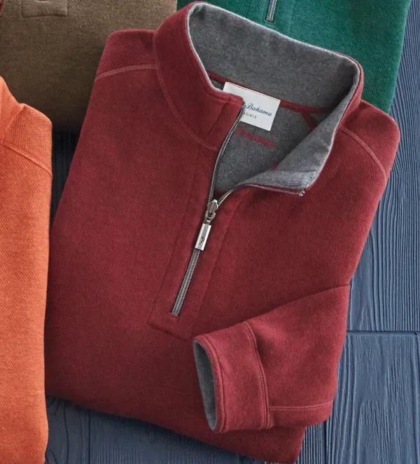 Tommy Bahama Flipshore Reversible Half-Zip Pullover- Pullovers & Layers