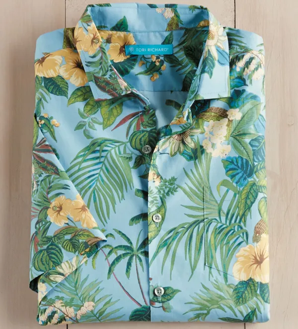 Tori Richard Passion Flower Short Sleeve Camp Shirt- Short Sleeve Sport Shirts