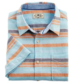 True Grit Baja Stripe Short Sleeve Sport Shirt- Short Sleeve Sport Shirts