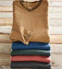 True Grit Venice Slub-Knit V-Neck- Tees