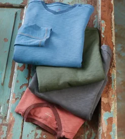 True Grit Venice Slub-Knit V-Neck- Tees