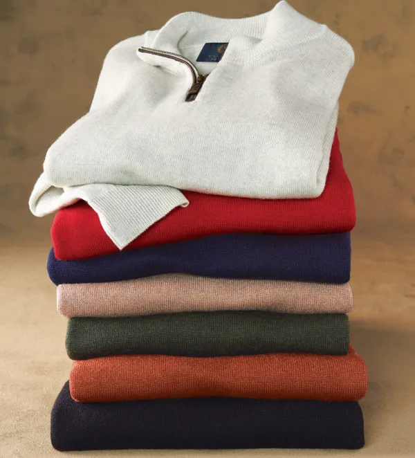 Viyella Quarter-Zip Sweater- Pullovers & Layers