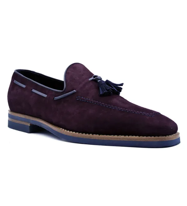 Zelli Carmen Sueded Goatskin Tassel Loafer- Dress Shoes