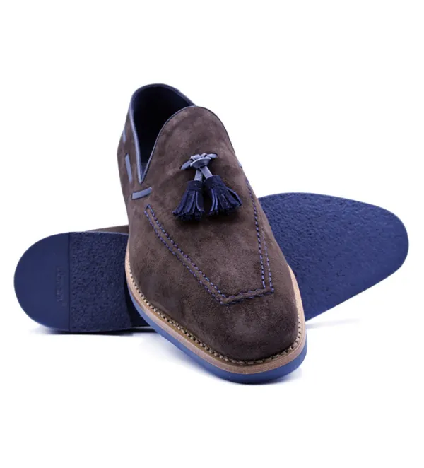 Zelli Carmen Sueded Goatskin Tassel Loafer- Dress Shoes