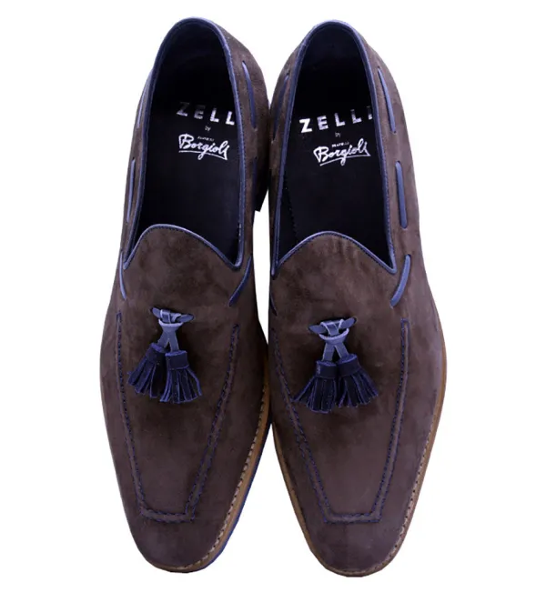 Zelli Carmen Sueded Goatskin Tassel Loafer- Dress Shoes