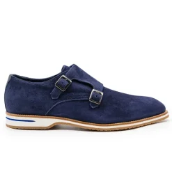 Zelli Leggera Sueded Goatskin Double Monk Strap Shoe- Dress Shoes