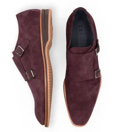 Zelli Leggera Sueded Goatskin Double Monk Strap Shoe- Dress Shoes