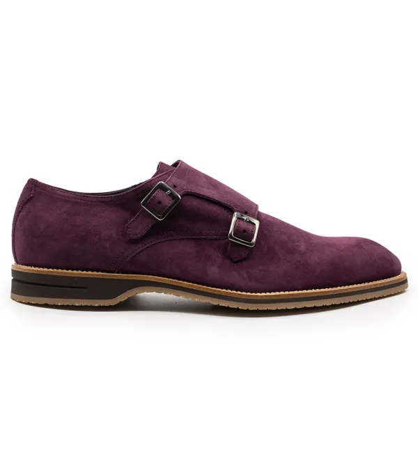 Zelli Leggera Sueded Goatskin Double Monk Strap Shoe- Casual Shoes