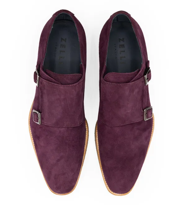 Zelli Leggera Sueded Goatskin Double Monk Strap Shoe- Casual Shoes
