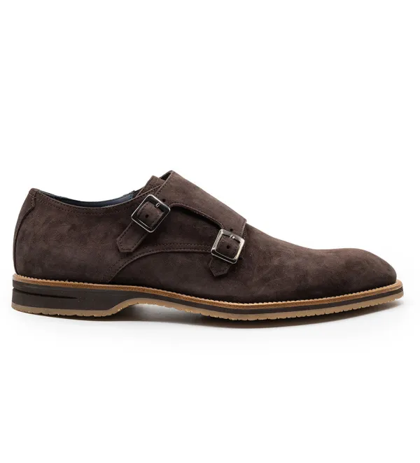 Zelli Leggera Sueded Goatskin Double Monk Strap Shoe- Casual Shoes