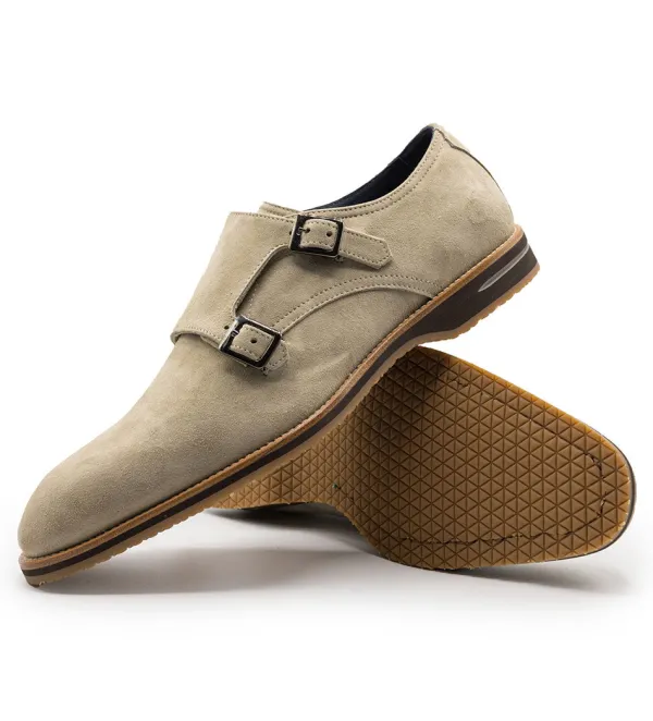 Zelli Leggera Sueded Goatskin Double Monk Strap Shoe- Casual Shoes