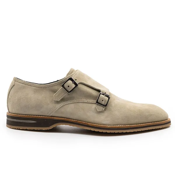Zelli Leggera Sueded Goatskin Double Monk Strap Shoe- Casual Shoes