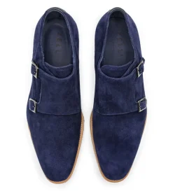 Zelli Leggera Sueded Goatskin Double Monk Strap Shoe- Casual Shoes