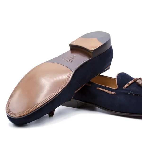 Zelli Naples Sueded Goatskin Tassel Loafer- Casual Shoes