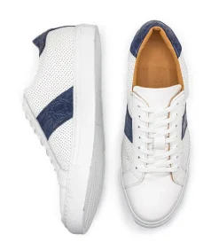 Zelli Olympias Crocodile Trim Calfskin Sneaker- Casual Shoes