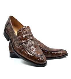 Zelli Roma Genuine Crocodile Slip-On Loafer- Dress Shoes