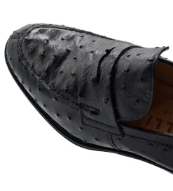 Zelli Roma Genuine Ostrich Quill Slip-On Loafer- Dress Shoes