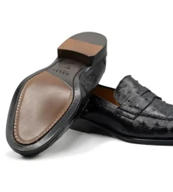Zelli Roma Genuine Ostrich Quill Slip-On Loafer- Dress Shoes