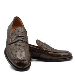 Zelli Roma Genuine Ostrich Quill Slip-On Loafer- Dress Shoes
