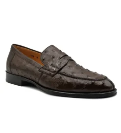 Zelli Roma Genuine Ostrich Quill Slip-On Loafer- Dress Shoes